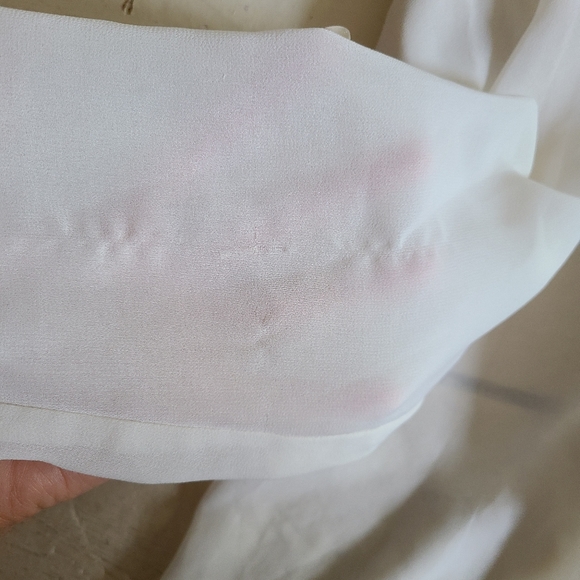 Chiffon White Button Up - Picture 3 of 3
